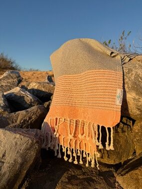 Angler Rag Orange — Salt Rag™ Sand-Resistant Turkish Beach Towel